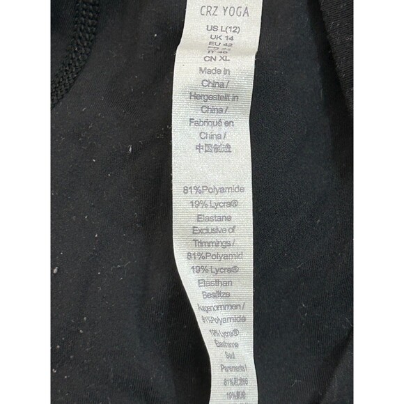Crz Yoga High Rise Leggings L 12 25" Black Athletic Pants Casual B76 - Picture 5 of 5